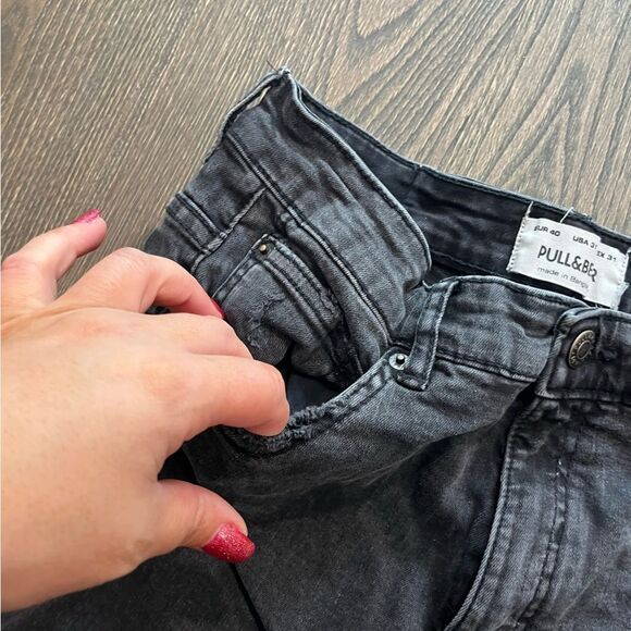 Pull & Bear Skinny Leg Black High Rise Jeans Size 31 - Picture 4 of 10